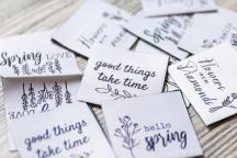 Suunnittelija-setti tekstiilimerkit 'spring love' Unikatilta - Nimikenumero 9103