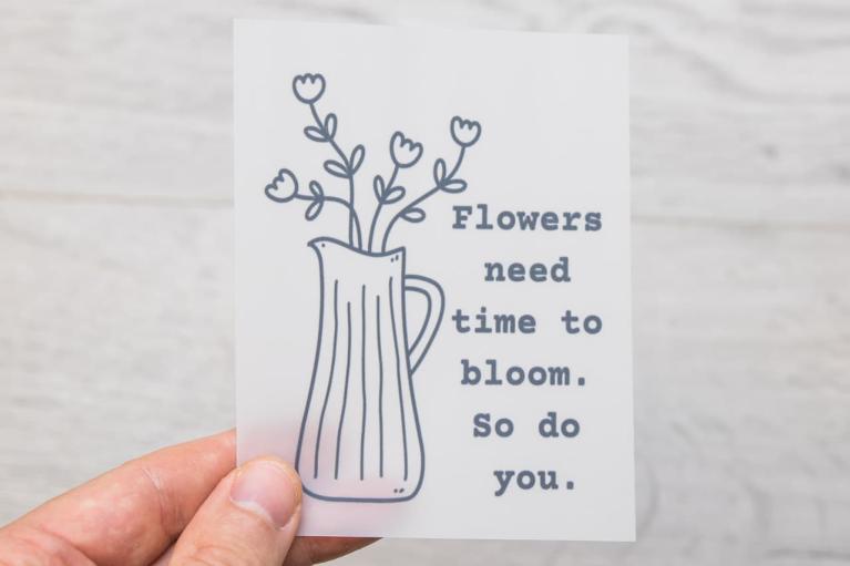Suunnittelijan silityskuva \"Flowers...\" – Unikati – Bag Design (Nimikenumero 9417)